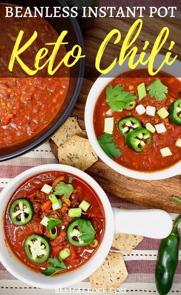 There are many ways to make chili but the best might be the beanless Instant Pot ketogenic chili that is perfect for any low carb diet. Instant Pot Chili Recipe | Low Carb Chili Recipe | Keto Chili Recipe | Low Carb Beef Chili | Low Carb Pork Chili | Keto Instant Pot Recipe #keto #instantpot