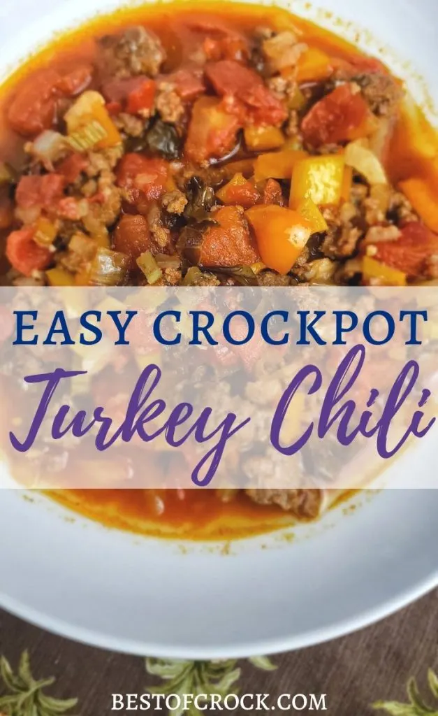 You can easily make the best crockpot turkey chili without beans and it will become a family-favorite crockpot recipe for lunch or dinner. Crockpot Turkey Chili No Beans | Crockpot Recipes for Two | Easy Slow Cooker Recipes | Crockpot Soup Recipes | Crockpot Dinner Recipes #chili #crockpotrecipes #slowcookerrecipes