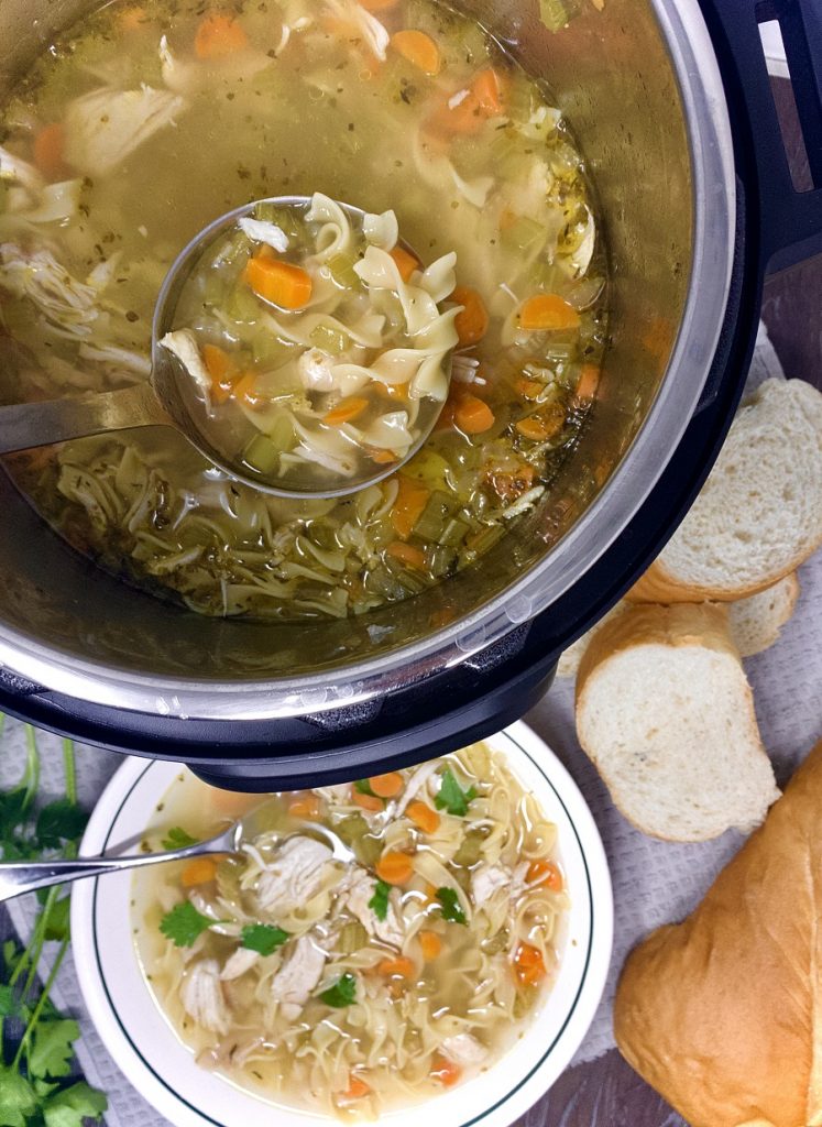 Instant pot chicken noodle soup is easy to make and a comfort food everyone enjoys any time of the year. Homemade Chicken Noodle Soup Recipe | Chicken Noodle Soup Instant Pot | Healthy Chicken Noodle Soup Recipe | Chicken Noodle Soup from Scratch | Creamy Chicken Noodle Soup Recipe | Homemade Chicken Soup Recipe from Scratch