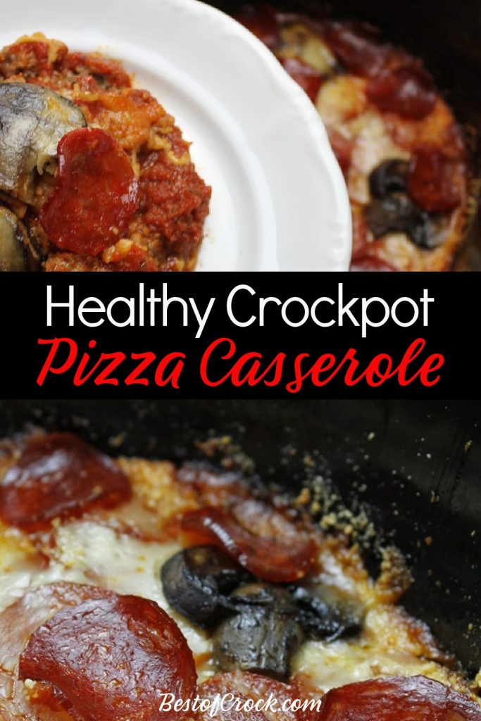 A healthy crockpot pizza casserole can really make a difference as a weight loss recipe and is a family dinner recipe that everyone will love. Crockpot Recipes for Dinner | Slow Cooker Dinner Recipe | Healthy Crockpot Recipes | Crockpot Recipes for Families | Healthy Dinner Recipes Slow Cooker #crockpot #recipes