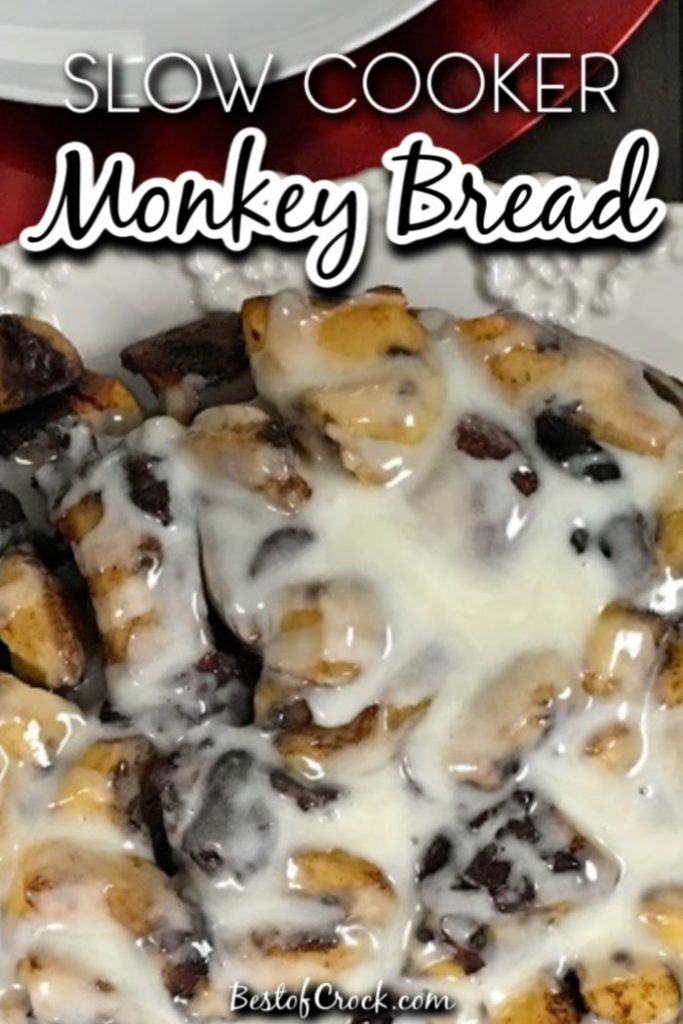 This slow cooker monkey bread recipe is perfect as a crockpot dessert or even a crockpot breakfast. Plus, it is an easy recipe you can make with children, too! Slow Cooker Breakfast Recipes | Holiday Crockpot Recipes | Dessert Recipes for Brunch | Brunch Recipes | Crockpot Brunch Recipes #breakfast #slowcooker