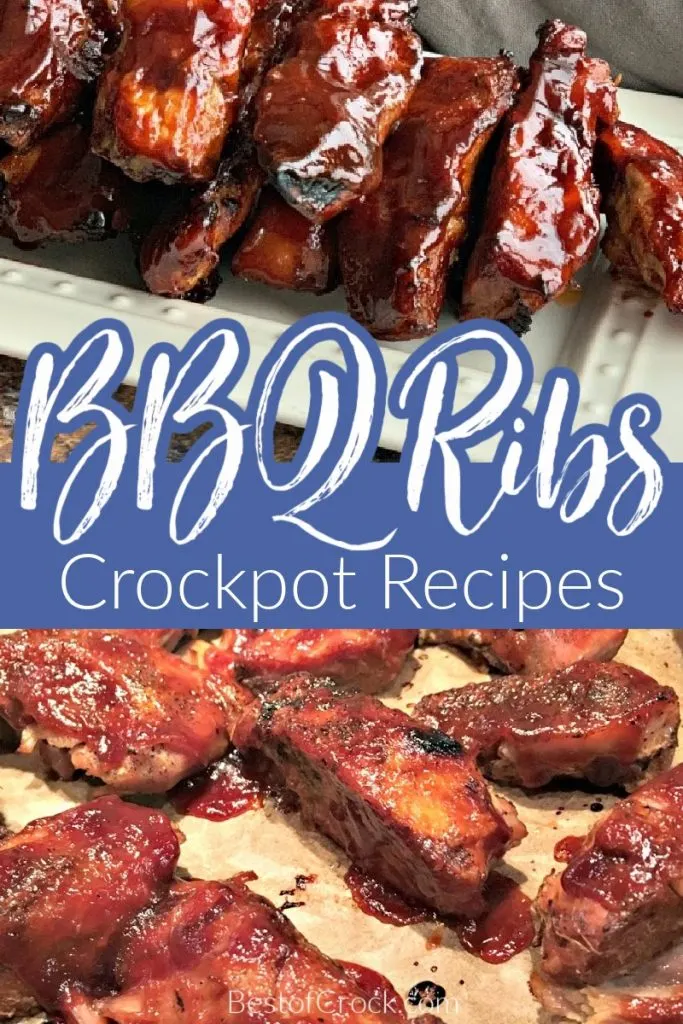 These slow cooker BBQ ribs are so delicious and tender. With how easy they are to make, you can fix it and forget it and have dinner waiting for you. Crockpot BBQ Ribs Boneless | Easy Crockpot Recipes | Easy Dinner Recipes | Crockpot Recipes with Pork| Dinner Recipes with Pork #crockpot #ribs