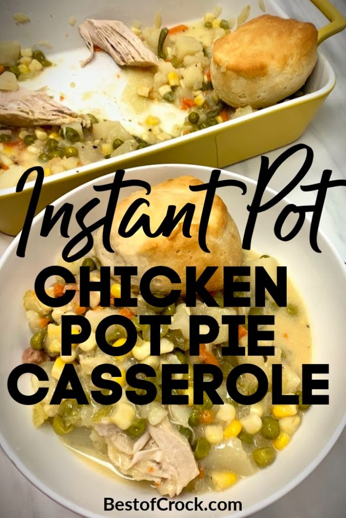 This Instant Pot chicken pot pie casserole recipe offers a fun twist on a classic recipe, and will easily become a family favorite. Instant Pot Chicken Recipes | Chicken Casserole Recipes | Healthy Chicken Recipes | Chicken Pressure Cooker Recipe | Instant pot Recipes with Chicken | Instant Pot Dinner Recipe | Easy IP Recipes #instantpot #chicken