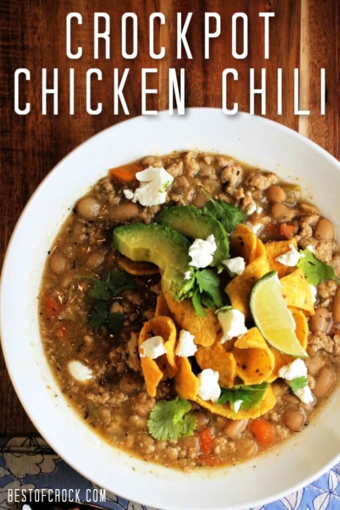 This crockpot ground chicken chili recipe is easy to make and low in fat, making it perfect for a healthy diet. Friends and family are sure to enjoy this homemade chili recipe, too! Slow Cooker Chicken Chili | Crockpot White Chicken Chili | Homemade Chili Recipe | Homemade Chili with Chicken | How to Make Chili in a Crockpot | Crockpot Dinner Recipes | Slow Cooker Comfort Food Recipes | Crockpot Recipes with Chicken #crockpot #chili
