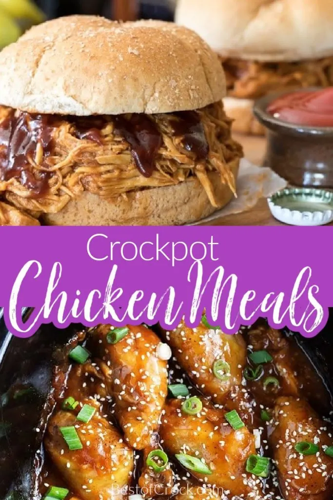 Treat your family and yourself to some easy crockpot meals with chicken that are delicious dinner recipes and help you save time in the kitchen! Chicken Dinner Ideas | Easy Dinner Recipes | Crockpot Chicken Ideas | Family Crockpot Dinner Recipes | Slow Cooker Dinner Recipes | Recipes with Chicken | Healthy Crockpot Recipes | Slow Cooker Chicken Recipes | Meaty Crockpot Recipes #chickenrecipes #dinnerrecipes