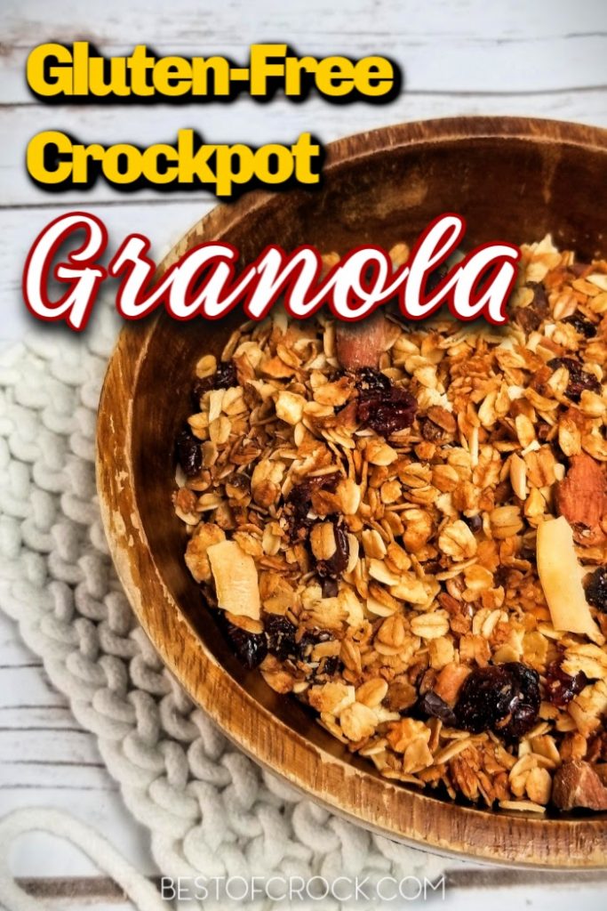 With this delicious homemade crockpot gluten free granola recipe can enjoy one of the healthiest snacks around without all of the additives. Crockpot Granola | Slow Cooker Granola Bars | Crockpot Oatmeal | Cherry Vanilla Almond Granola Recipe | Dairy Free Granola Recipe #crockpot #granola