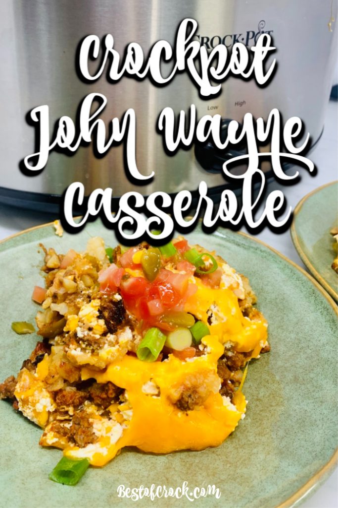 This delicious John Wayne casserole recipe is a classic and easy crockpot recipe to add to your meal plan for the week. John Wayne Potatoes | Cowboy Casserole | Slow Cooker Casserole Recipe | Crockpot Casserole Ingredients | Tater Tot Casserole #crockpot #casserole