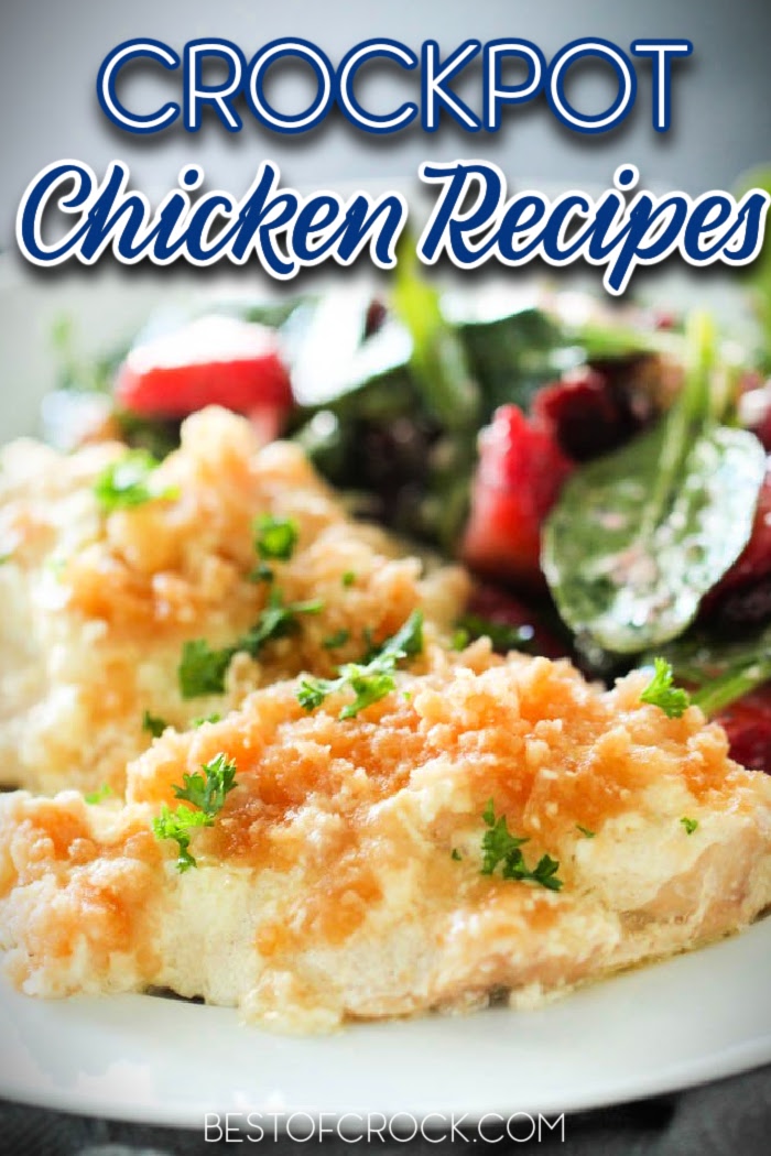 Treat your family and yourself to some easy crockpot meals with chicken that are delicious dinner recipes and help you save time in the kitchen! Chicken Dinner Ideas | Easy Dinner Recipes | Crockpot Chicken Ideas | Family Crockpot Dinner Recipes | Slow Cooker Dinner Recipes | Recipes with Chicken | Healthy Crockpot Recipes | Slow Cooker Chicken Recipes | Meaty Crockpot Recipes #chickenrecipes #dinnerrecipes via @bestofcrock