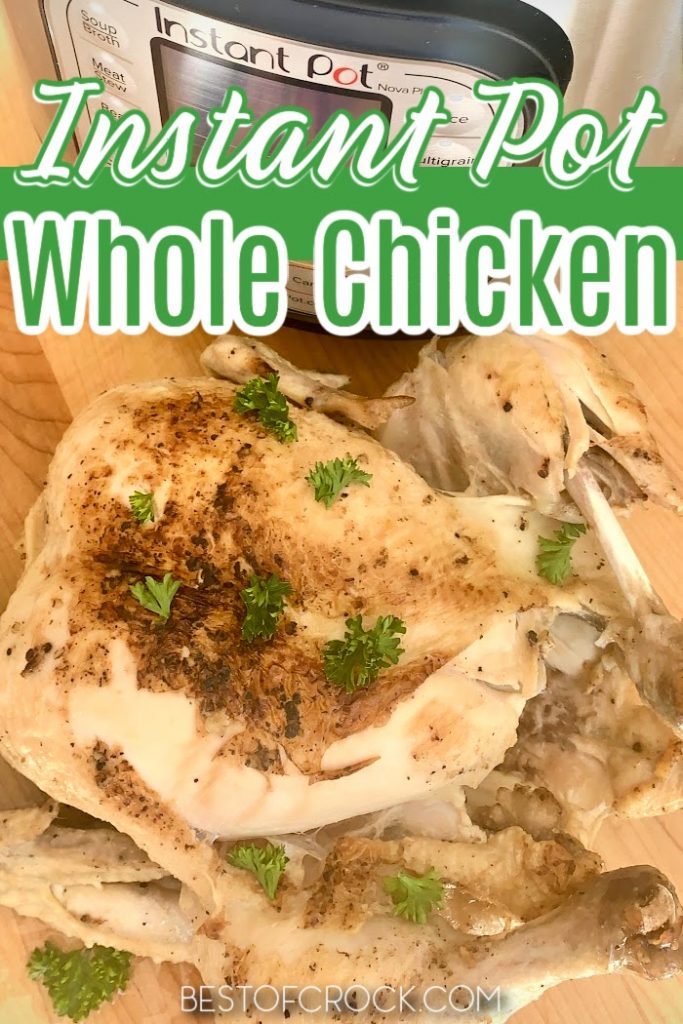 Knowing how to make a whole chicken in the Instant Pot is so helpful for meal planning. This easy recipe will help you make a delicious dinner in a hurry! Instant Pot Chicken Recipe | Chicken Recipe Instant Pot | Pressure Cooker Whole Chicken | Chicken Dinner Recipe | Recipes with Chicken | Whole Chicken Recipe | Rotisserie Chicken at Home | Instant Pot Chicken Recipes | Instant Pot Dinner Recipes #instantpot #chickenrecipes