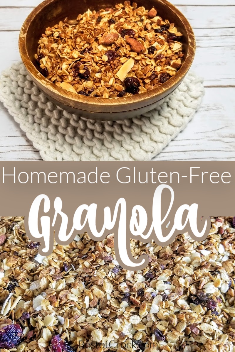 This crockpot gluten free granola recipe takes store-bought granola to the next level using nothing more than simple ingredients. Crockpot Granola | Slow Cooker Granola Bars | Crockpot Oatmeal | Cherry Vanilla Almond Granola Recipe | Dairy Free Granola Recipe | Healthy Snack Ideas | Homemade Granola Ideas | Granola with No Gluten | Gluten Free Snack Ideas | Recipes for Healthy Snacking via @bestofcrock