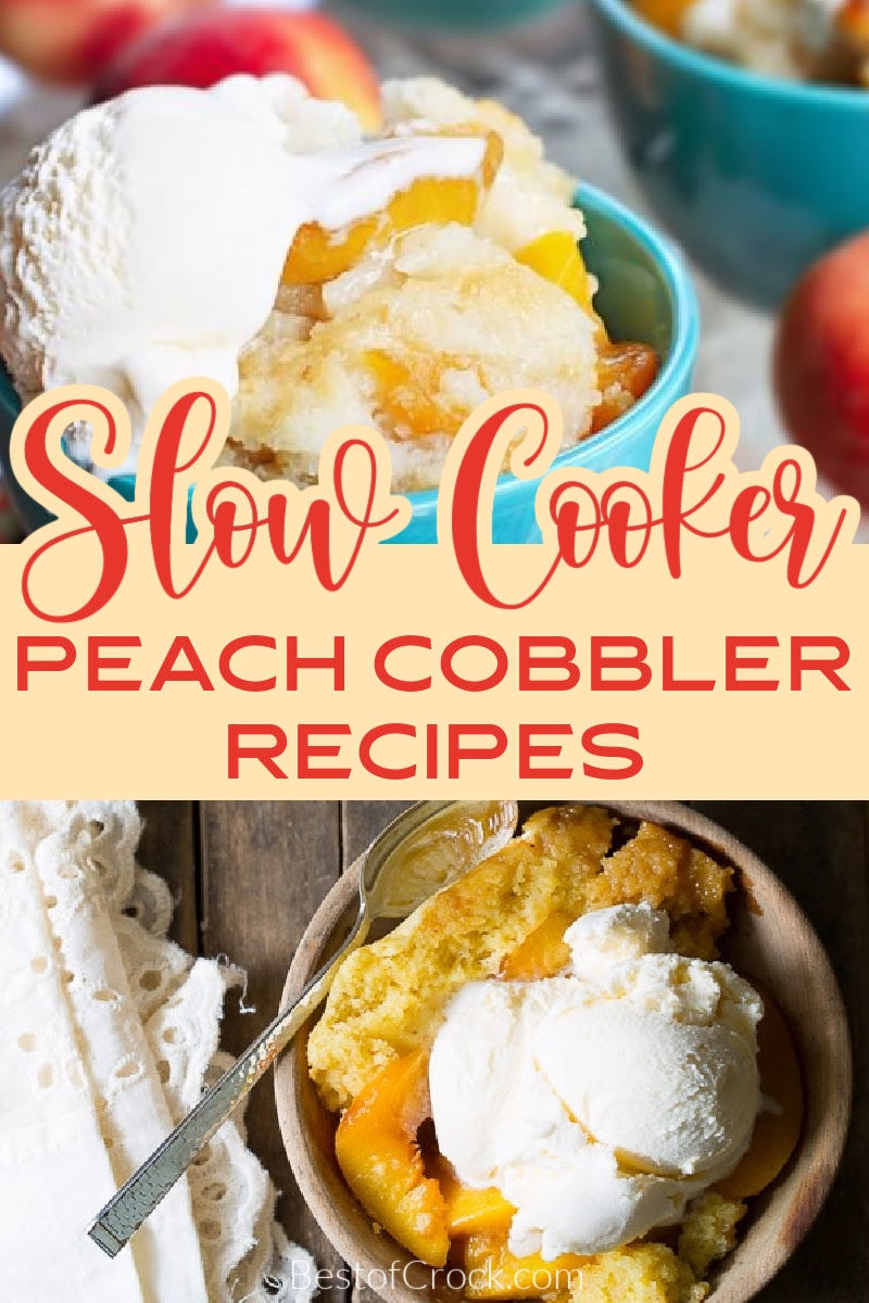 Slow cooker peach cobbler recipes make enjoying the classic southern recipes even easier with enhanced flavor and less work. Crockpot Peach Cobbler with Canned Peaches and Bisquick | Crockpot Peach Cobbler Dump Cake | Slow Cooker Peach Crisp | Peach Cobbler Recipes | Southern Dessert Recipes | Crockpot Dessert Recipes | Peach Cobbler with Cake Mix #crockpotrecipes #dessertrecipes via @bestofcrock