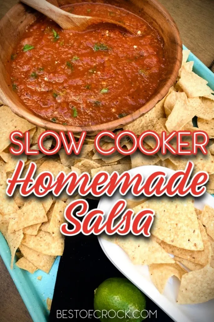 Homemade slow cooker salsa is so easy to make at home and is a great party dish. You can also use it as a delicious taco topping. Slow Roasted Salsa Recipe | Home Made Cooked Salsa | Cooked Salsa At Home | How to Make Salsa | Crockpot Party Recipe | Crockpot Dip Recipes | Slow Cooker Party Ideas #salsarecipe #slowcookerrecipes