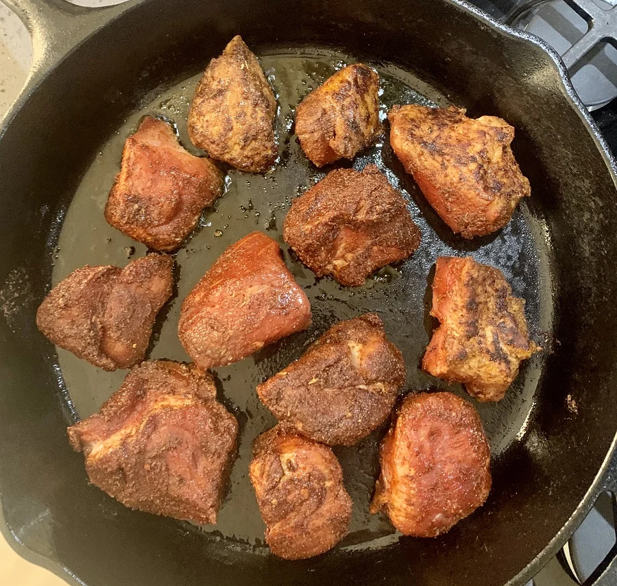 Crockpot Pulled Pork Tacos Recipe Pork Cooking in a Skillet