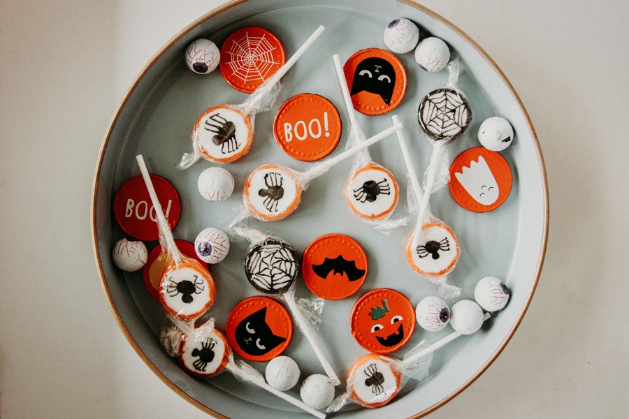 Halloween Pasta Recipes a Serving Tray Filled with Halloween Candy and Cookies