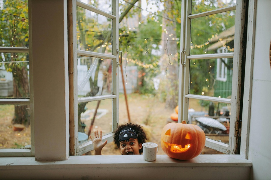 Halloween Pasta Recipes a Little Boy in a Costume Making a Scary Face