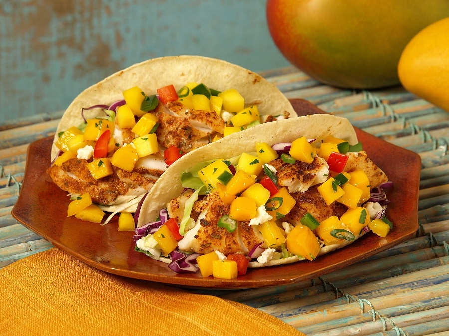 Slow Cooker Chicken Taco Recipes Tacos on a Plate with Mango Salsa