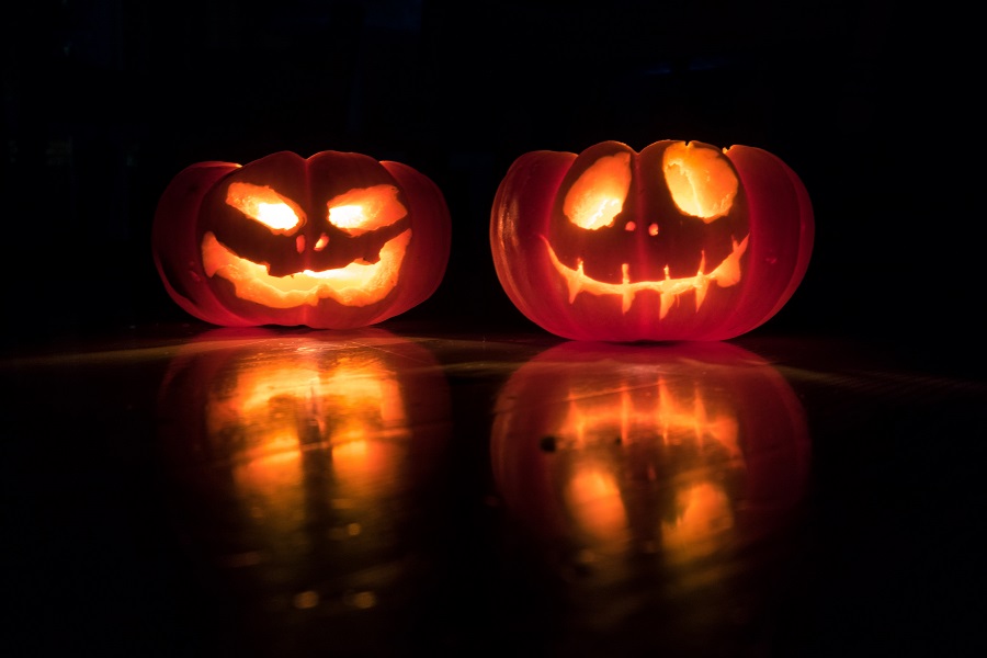 Crockpot Halloween Recipes Two Carved Pumpkins