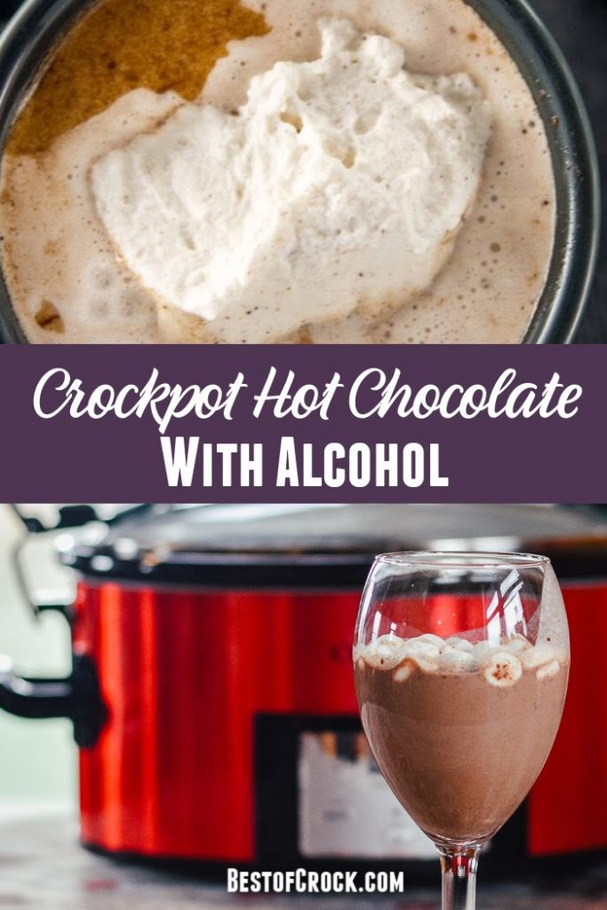 Crockpot spiked hot chocolate recipes help make classic hot chocolate even more enjoyable for adults and more fun to enjoy during holiday gatherings. Spiked peppermint Hot Chocolate Crockpot | Spiked White Hot Chocolate Crockpot | Spiked Hot Chocolate Crockpot Christmas Parties | Hot Chocolate Slow Cooker Cocktail Recipes | Spiked Mexican Hot Chocolate Crockpot #crockpot #hotchocolate