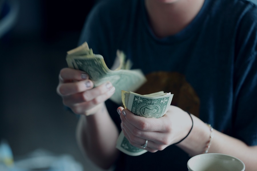 Budget Friendly Beef Stroganoff Woman Counting Money