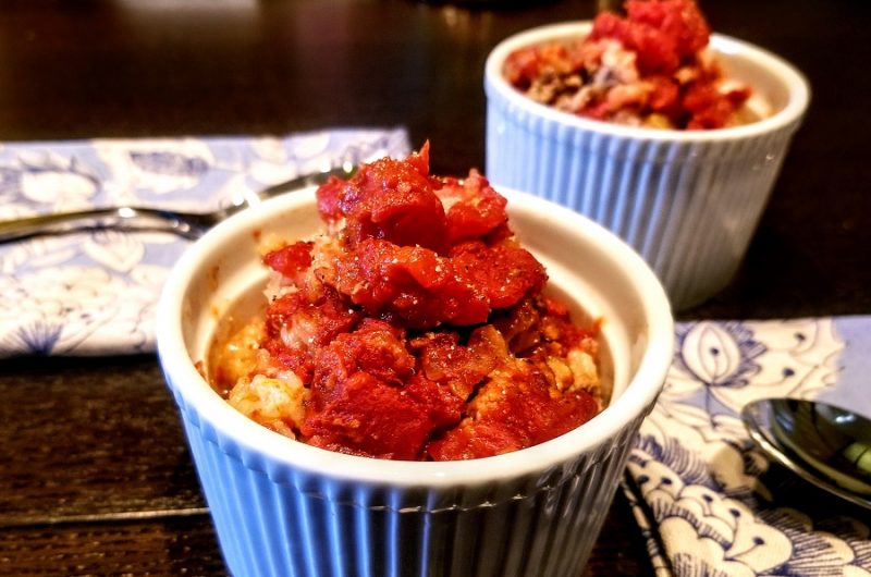 Crockpot Unstuffed Cabbage Rolls in a Small Dish