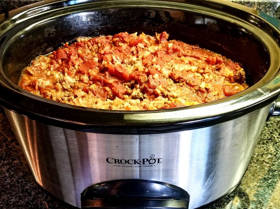 Crockpot Unstuffed Cabbage Rolls Casserole Cooking in a Crockpot