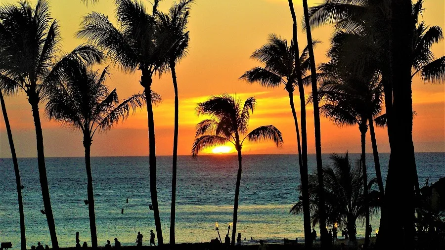Crockpot Hawaiian BBQ Recipes a Maui Sunset Seen Through Palm Trees Over the Ocean