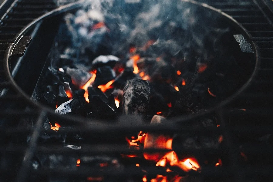 Instant Pot Outdoor BBQ Recipes Coals Heating Up in a Grill