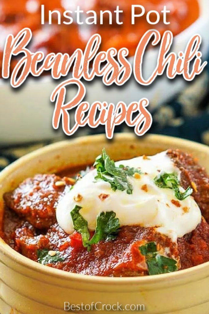 The best beanless Instant Pot chili recipes can help you earn the blue ribbon chili award from family and friends!  These chili recipes are so easy to make, too! Beanless White Chicken Chili | Beanless Turkey Chili | Instant Pot Turkey Chili | Instant Pot Chili with Beef | Chunky Chili Recipes | Low Carb Chili Recipes #instantpotchili #chilirecipes