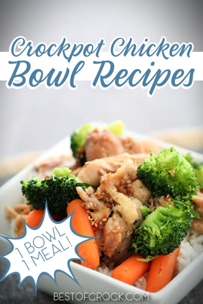 Crockpot chicken bowl recipes are easy to make even when you need a quick dinner recipe. They are a delicious party recipe, too! Chicken Burrito Bowl Crockpot | Chicken Taco Bowls | Crockpot Chicken and Rice Bowl | Slow Cooker Chicken Bowls | Healthy Crockpot Chicken Recipes | Slow Cooker Recipes Chicken | Easy Dinner Recipes | Crockpot Meal Planning #crockpotrecipes #dinnerrecipes