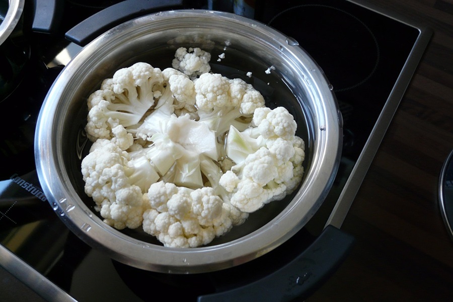 Instant Pot Recipes with Cauliflower A Instant Pot with a Head of Cabbage Inside