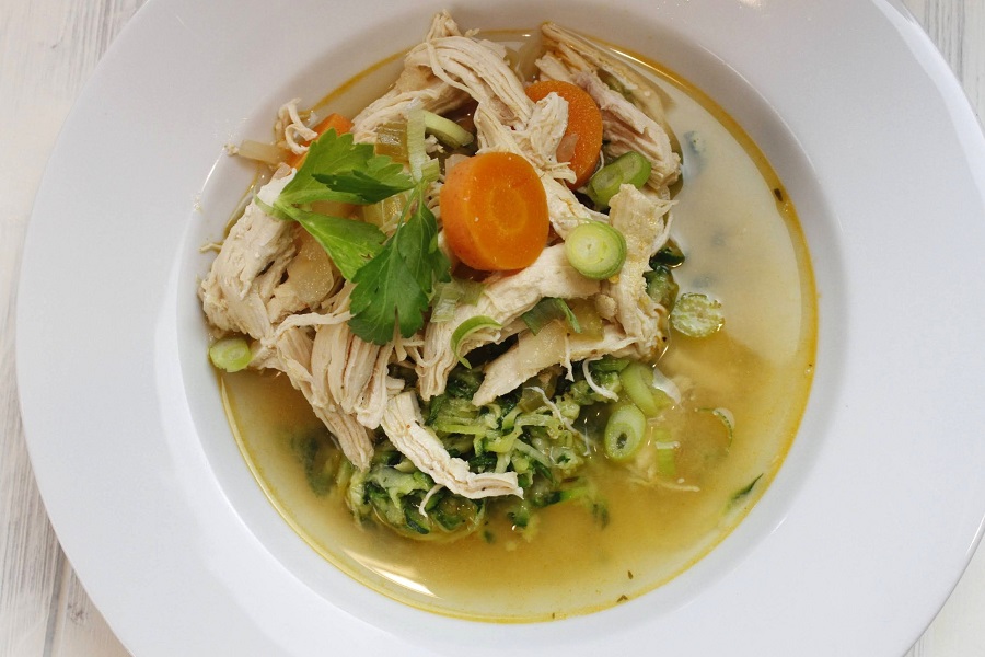 Instant Pot Soup Recipes with Chicken Overhead Close Up of a Bowl of Soup
