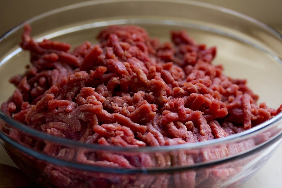 Healthy Crockpot Freezer Meals with Beef Close Up of a Bowl of Raw Ground Beef