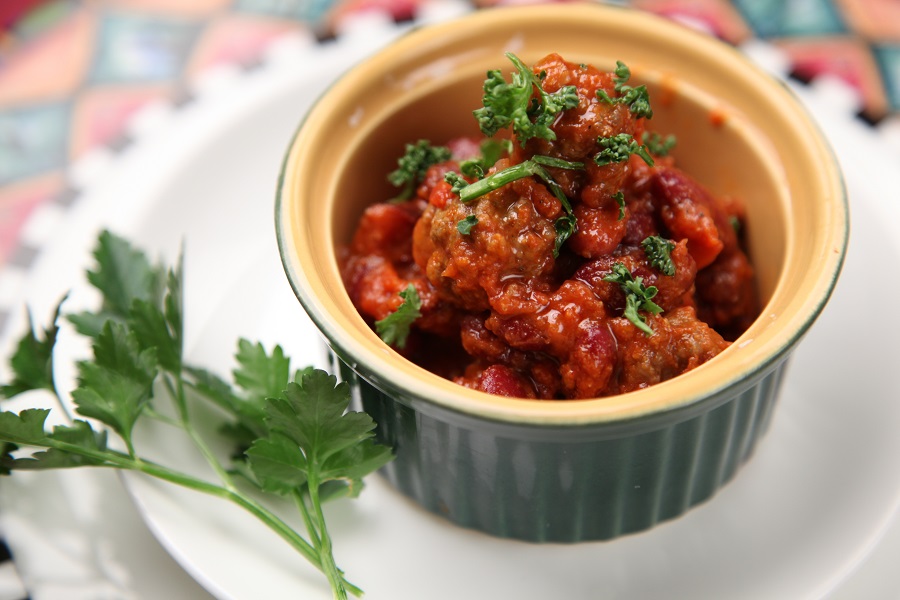 Healthy Crockpot Freezer Meals with Beef Overhead View of a Beef and Tomato Dish