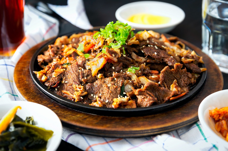 Healthy Crockpot Freezer Meals with Beef Close Up of a Beef and Rice Plate