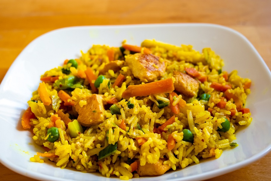 Healthy Crockpot Freezer Meals with Chicken Close Up of Chicken Fried Rice