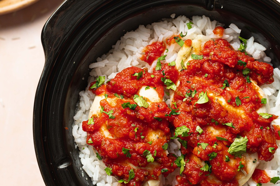 Salsa Chicken and Rice Crock Pot Recipe Salsa Chicken and Rice Inside a Crock Pot