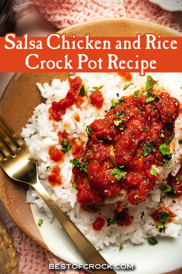 This salsa chicken and rice crock pot recipe is a super easy Mexican-inspired weeknight meal that works for easy weeknight meals or meal prep lunches. Crockpot Salsa Chicken | Easy Salsa Chicken | Homemade Salsa Chicken | Spicy Salsa Chicken | Healthy Salsa Chicken | Quick Salsa Chicken | Mexican Salsa Chicken | Slow Cooker Salsa Chicken | Crockpot Recipes for Busy Weeknights | Kid-Friendly Crockpot Recipes via @bestofcrock