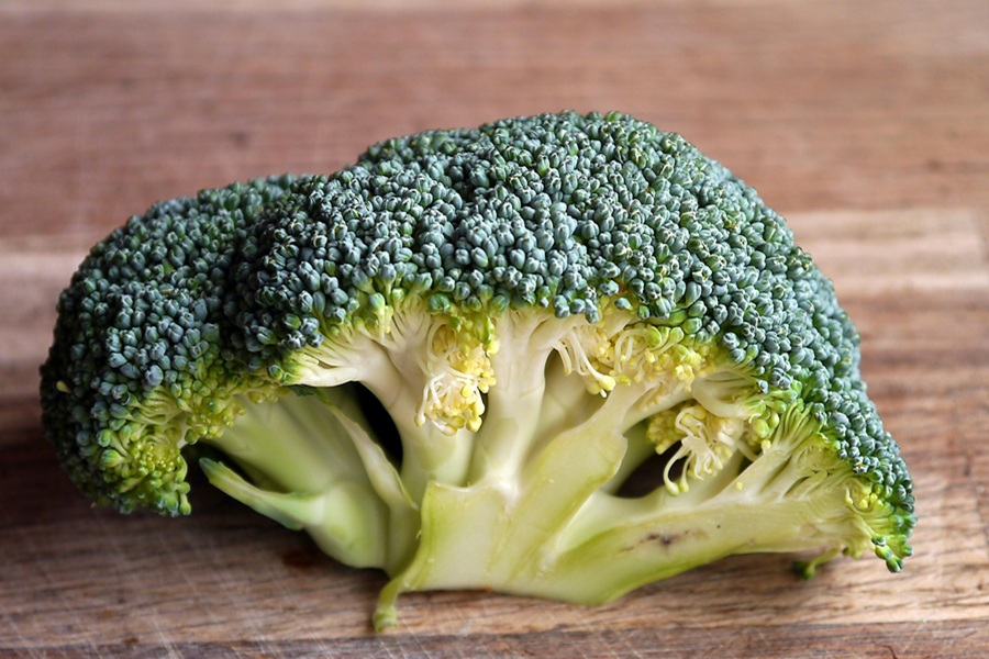 Easy Slow Cooker Chicken and Rice Close Up of a Floret of Broccoli