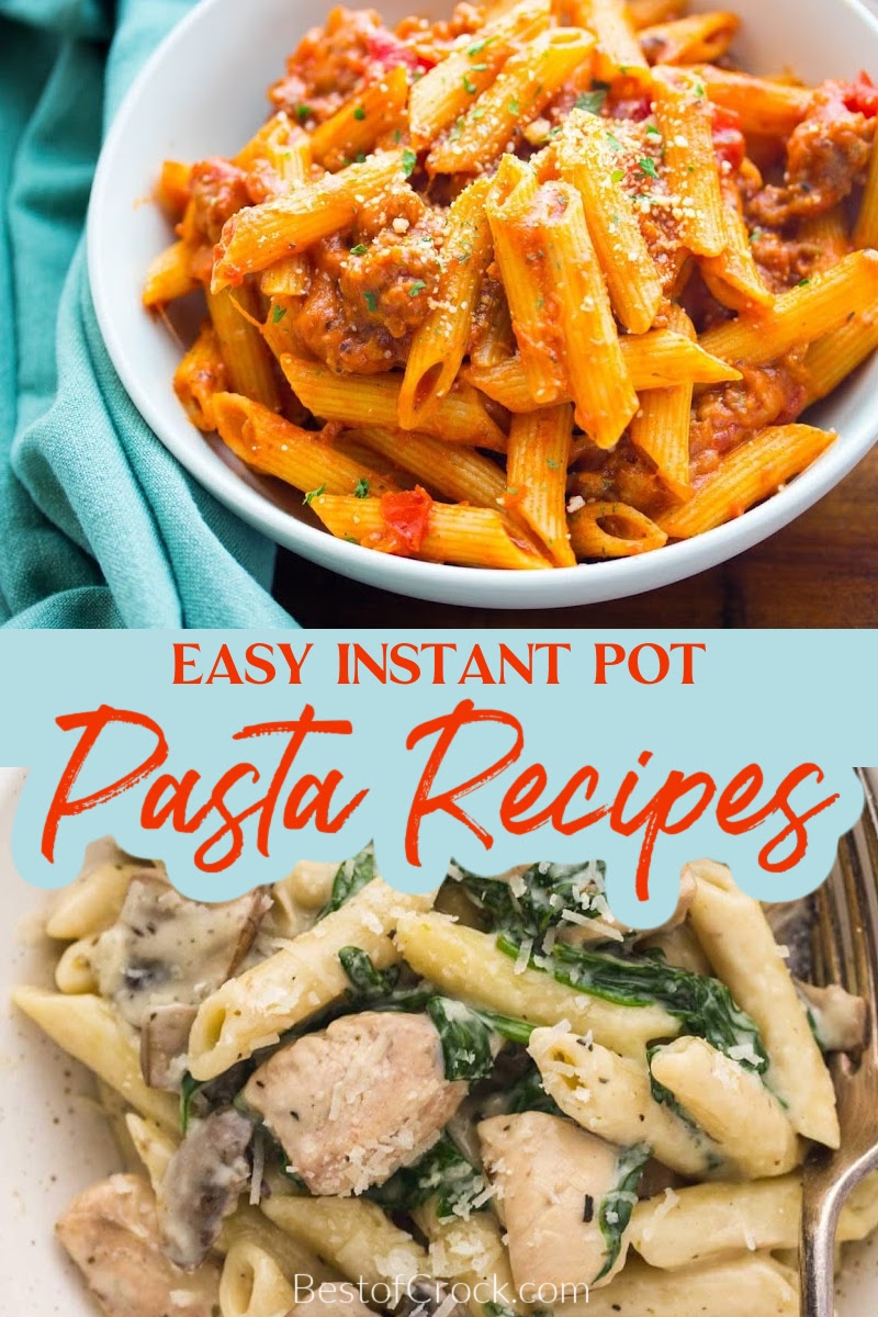 Instant Pot pasta recipes are perfect date night recipes or family dinner recipes that everyone, even picky eaters, can enjoy. Instant Pot Spaghetti Recipes | Italian Dinner Recipes | How to Make Pasta in an Instant Pot | Easy Dinner Recipes | Instant Pot Recipes for a Crowd | Make Ahead Recipes | Date Night Recipes | Family Dinner Recipes