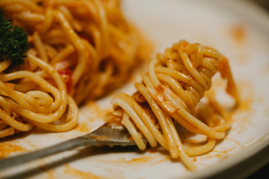 Instant Pot Pasta Recipes Close Up of a Fork with Spaghetti Wrapped Around It