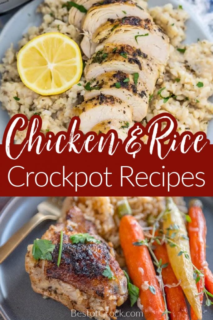 Keep these easy chicken and rice crockpot recipes on hand for easy meal planning. Kids can even help make these as an easy crockpot dinner recipe. Crockpot Chicken and Rice with Canned Soup | Southern Chicken and Rice Recipe | Cheesy Chicken and Rice Crockpot Recipe | Crockpot Chicken and Rice Frozen Chicken | Crockpot Recipes with Chicken | Chicken Slow Cooker Recipes | Easy Crockpot Dinner Recipes | Family Dinner Ideas | Easy Dinner Recipes | Chicken Dinner Recipes #crockpot #chickenrecipes