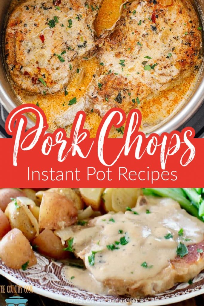 Instant Pot pork chops recipes are easy to make and are perfect for meal planning for an easy family dinner or a dinner for two meals on date night. Instant Pot Pork Recipes | Instant Pot Dinner Recipes | Instant Pot Pork Chops with Mushroom Soup | Instant Pot Pork Chops Bone-In | Instant Pot Pork Chops and Rice | Healthy Instant Pot Pork Chops | Pressure Cooker BBQ Pork Chops | Instant Pot Recipes with Pork | Homemade Pork Chop Recipes #instantpotrecipes #porkchops