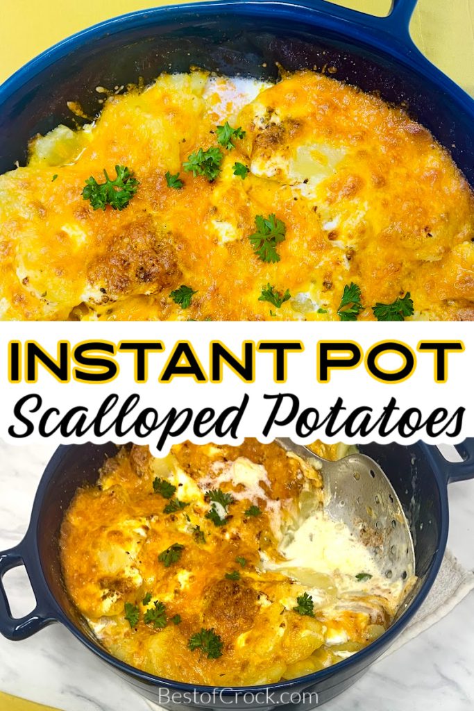 Instant Pot side dish recipes help make putting together a family dinner easier and this Instant Pot sour cream scalloped potatoes recipe will help for sure! Instant Pot Scalloped Potatoes with Sour Cream | Instant Pot Cheesy Potatoes | Instant Pot Side Dish Recipes | How to Make Scalloped Potatoes | Instant Pot BBQ Recipes | Instant Pot Potato Recipes | Party Side Dish Recipes #instantpot #potatoes