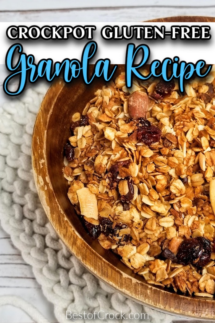 With this delicious homemade crockpot gluten free granola recipe can enjoy one of the healthiest snacks around without all of the additives. Crockpot Granola | Slow Cooker Granola Bars | Crockpot Oatmeal | Cherry Vanilla Almond Granola Recipe | Dairy Free Granola Recipe #crockpot #granola via @bestofcrock