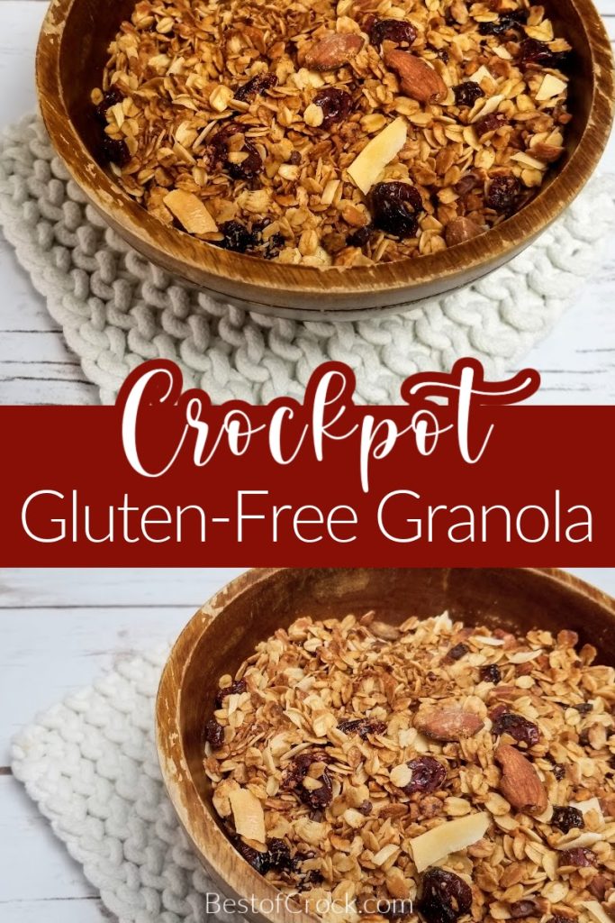 With this delicious homemade crockpot gluten free granola recipe can enjoy one of the healthiest snacks around without all of the additives. Crockpot Granola | Slow Cooker Granola Bars | Crockpot Oatmeal | Cherry Vanilla Almond Granola Recipe | Dairy Free Granola Recipe #crockpot #granola