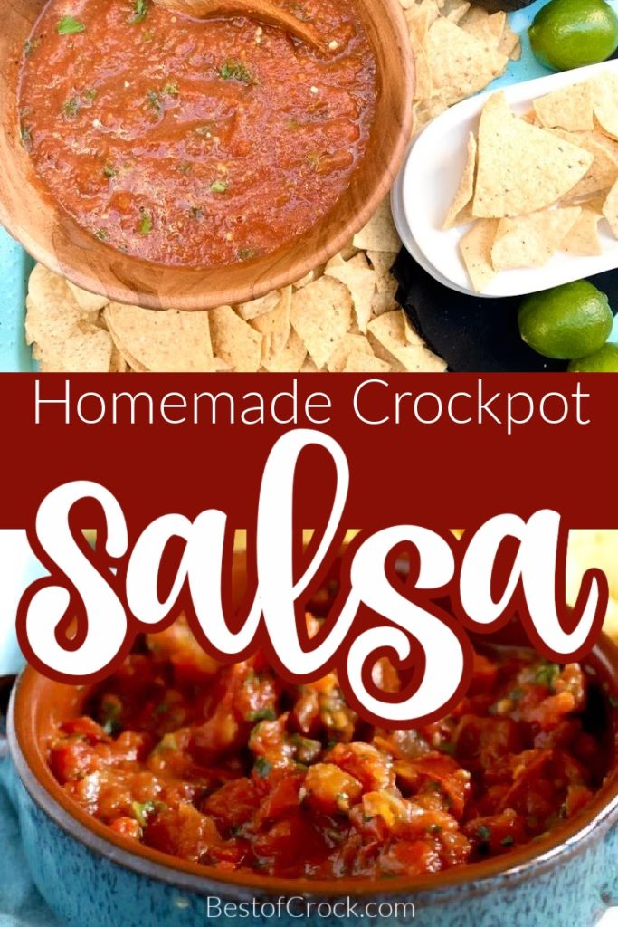 Crockpot salsa recipes can help you make your very own salsa at home and even help you make the best salsa for canning. Slow Cooked Salsa Recipes | How to Make Salsa | Roasted Salsa Crockpot | Crockpot Party Recipes | Slow Cooker Recipes for Parties | Crockpot Dip Recipes | Slow Cooker Party Recipes | Slow Cooker Salsa Recipes #salsarecipes #crockpotrecipes
