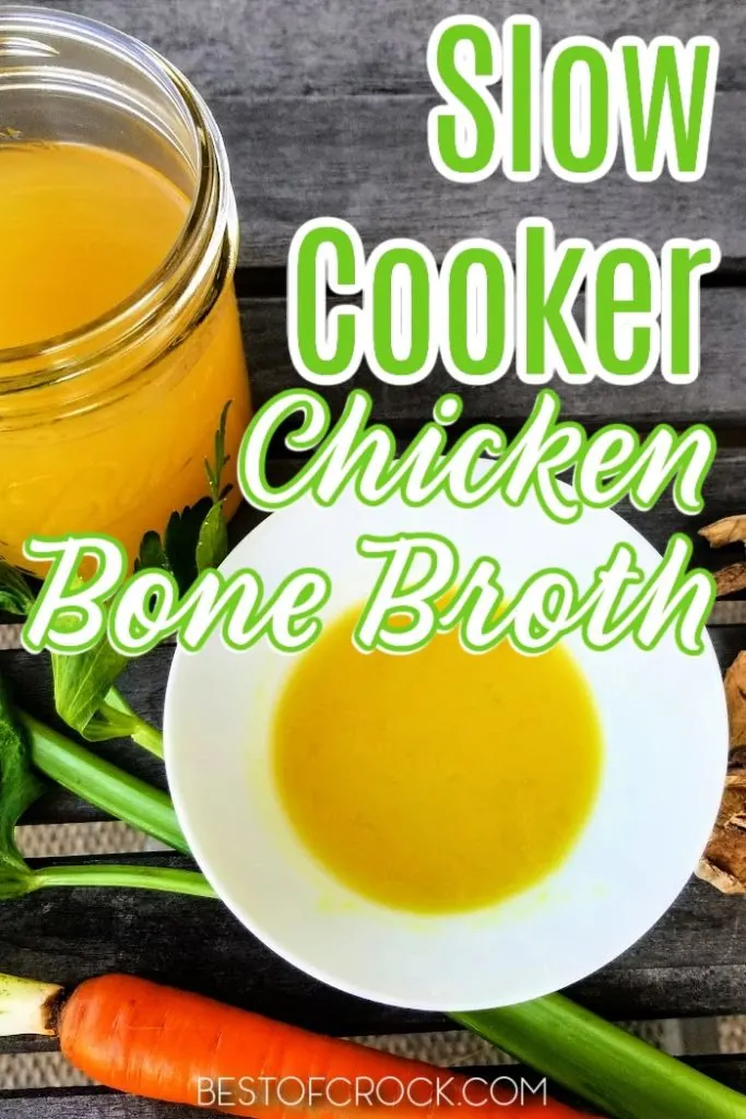 Knowing how to make this slow cooker chicken bone broth recipe will help you add protein to meals and add tons of flavor to your favorite recipes. Keto Bone Broth Recipe | Bone Broth Slow Cooker | Chicken Bone Broth Crockpot | Crockpot Broth Recipe | How to Make Bone Broth | Homemade Bone Broth #bonebroth #crockpotrecipe