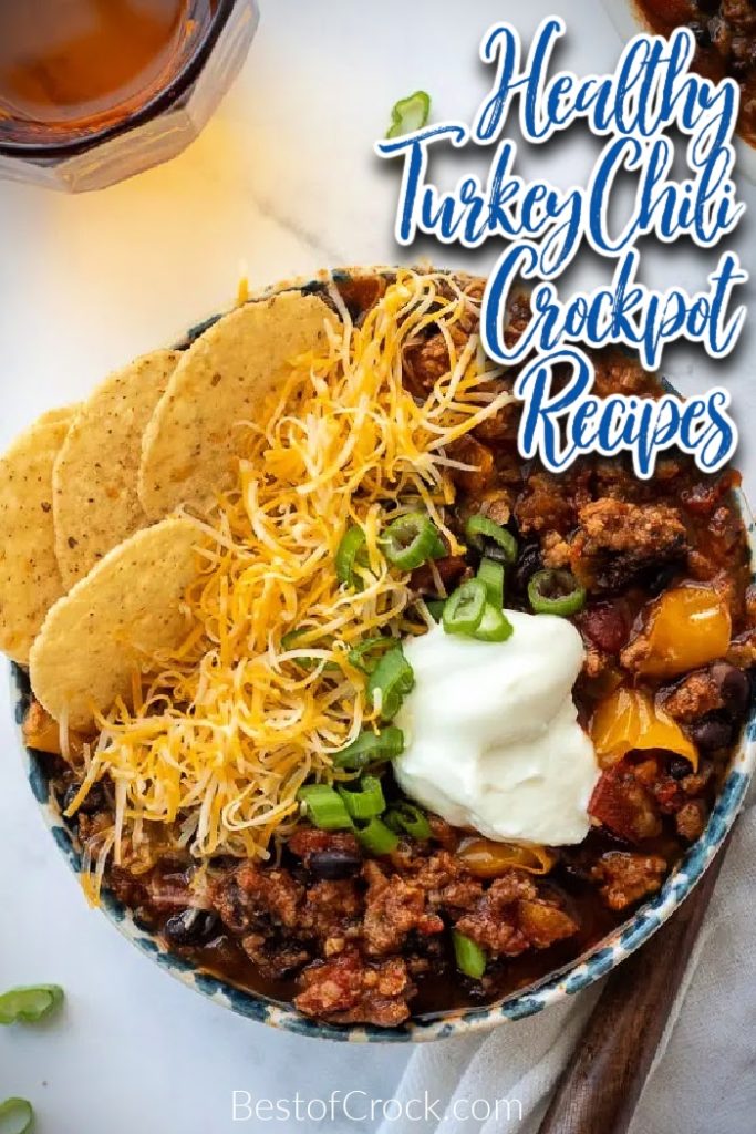 Making healthy chili recipes is easier with these crockpot turkey chili recipes that are filled with flavor and easy to make any night of the week! Crockpot Turkey Chili Healthy | Healthy Crockpot Recipes | Chili Slow Cooker Recipe | Crockpot Recipes with Turkey | Turkey Slow Cooker Recipes | Crockpot Turkey Chili No Beans | Healthy Crockpot Lunches | Healthy Crockpot Dinners | Make Ahead Crockpot Recipes #chilirecipes #crockpotrecipes