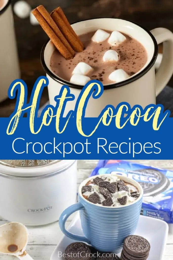 Fill your home with the comforting smells of fall and winter with these delicious hot cocoa crockpot recipes. Homemade Hot Cocoa Recipes | Crock Pot Hot Chocolate Recipes | Frozen Hot Cocoa Recipe | Mexican Hot Chocolate | Nutella Hot Cocoa Recipe | Homemade Hot Chocolate Recipe | Crockpot Holiday Recipes | Winter Slow Cooker Recipes | Crockpot Drink Recipes | Crockpot Holiday Recipes | Holiday Party Drinks | Winter Party Drinks | Holiday Recipes Crockpot | Crockpot Recipes with Chocolate #crockpot #hotchocolaterecipes