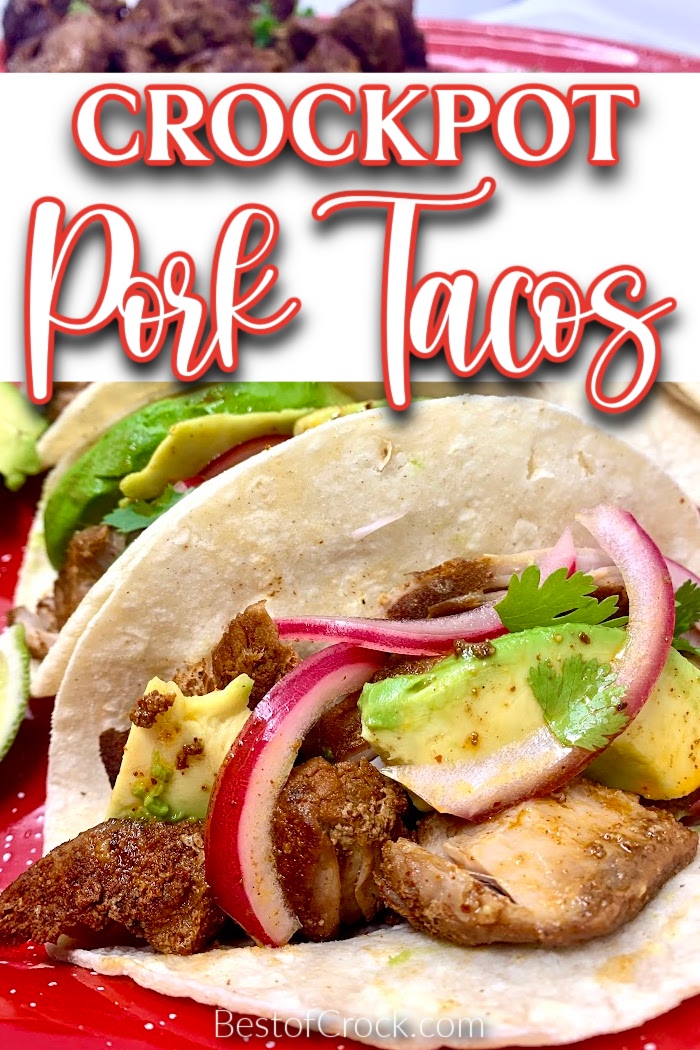 A crockpot pulled pork tacos recipe is a terrific way to enjoy two of your favorite things, homemade tacos, and pork, for dinner! This easy dinner recipe is a must for weekly meal planning. Crockpot Taco Recipes | Slow Cooker Taco Recipes | Crockpot Pork Taco Recipes | Slow Cooker Pork Tacos | Taco Tuesday Recipes | Pulled Pork Crockpot | Meal Planning Dinner Recipes | Crockpot Recipes with Pork | Pork Taco Ideas | Slow Cooker Mexican Recipes #dinnerrecipes #crockpotrecipes via @bestofcrock